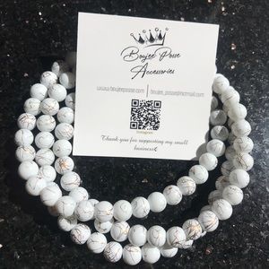 White/Gold Opaque Beads